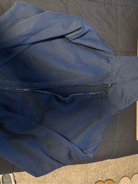 Navy Blue Full-Zip Hoodie